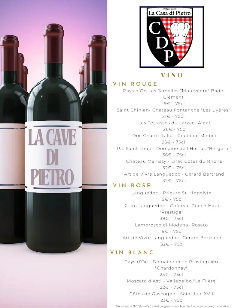 Menü_La Casa Di Pietro_Onet-le-Château_Bild_1