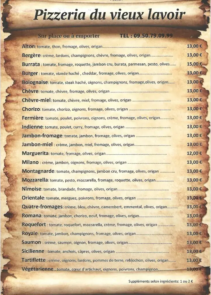 Menu_La Pizzeria du Vieux Lavoir_Sernhac_image_1