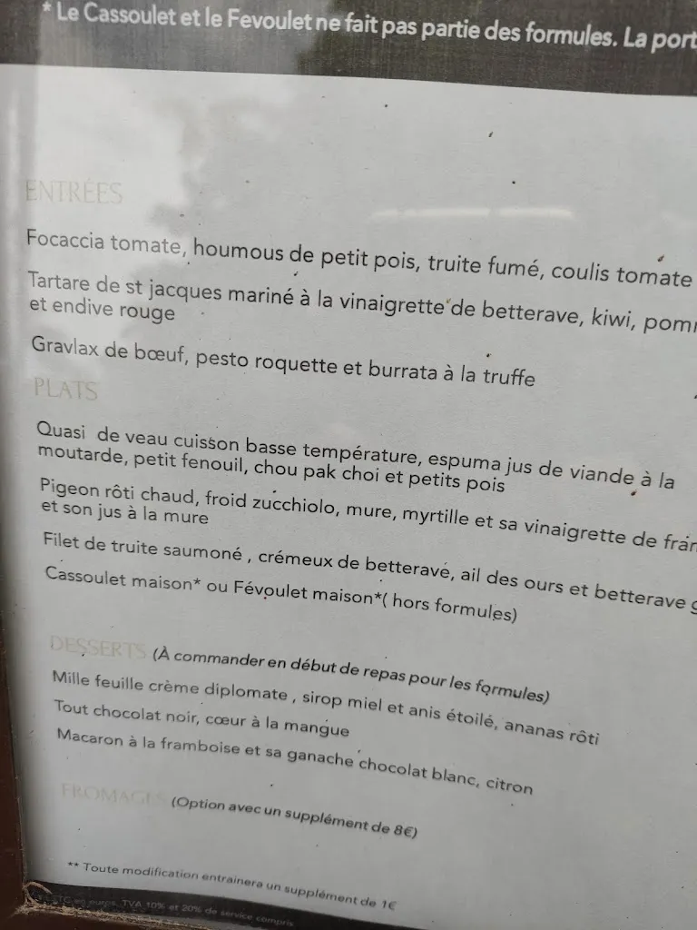 Menu_Restaurant La table de Durfort_Durfort_image_2