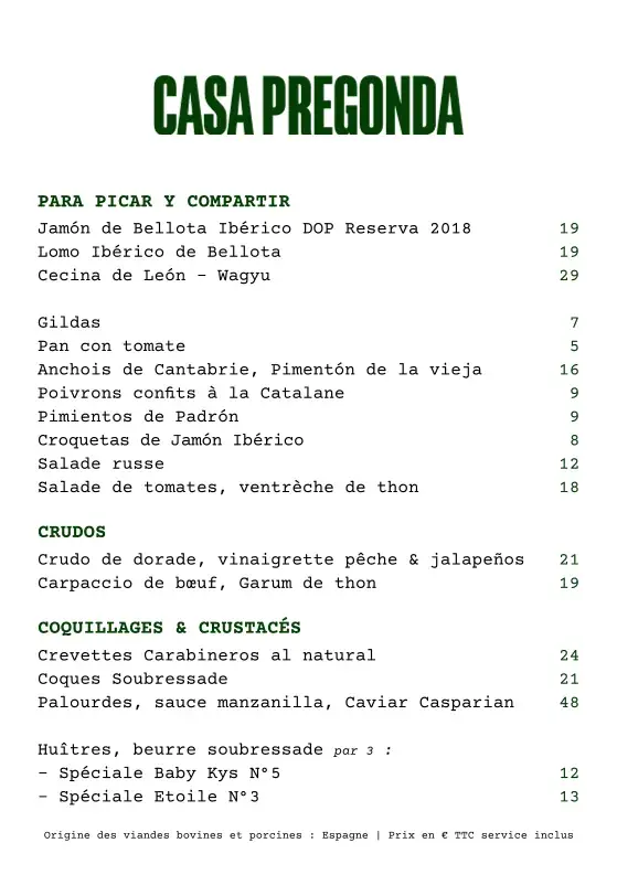 Menu_Casa Pregonda_Paris_image_1