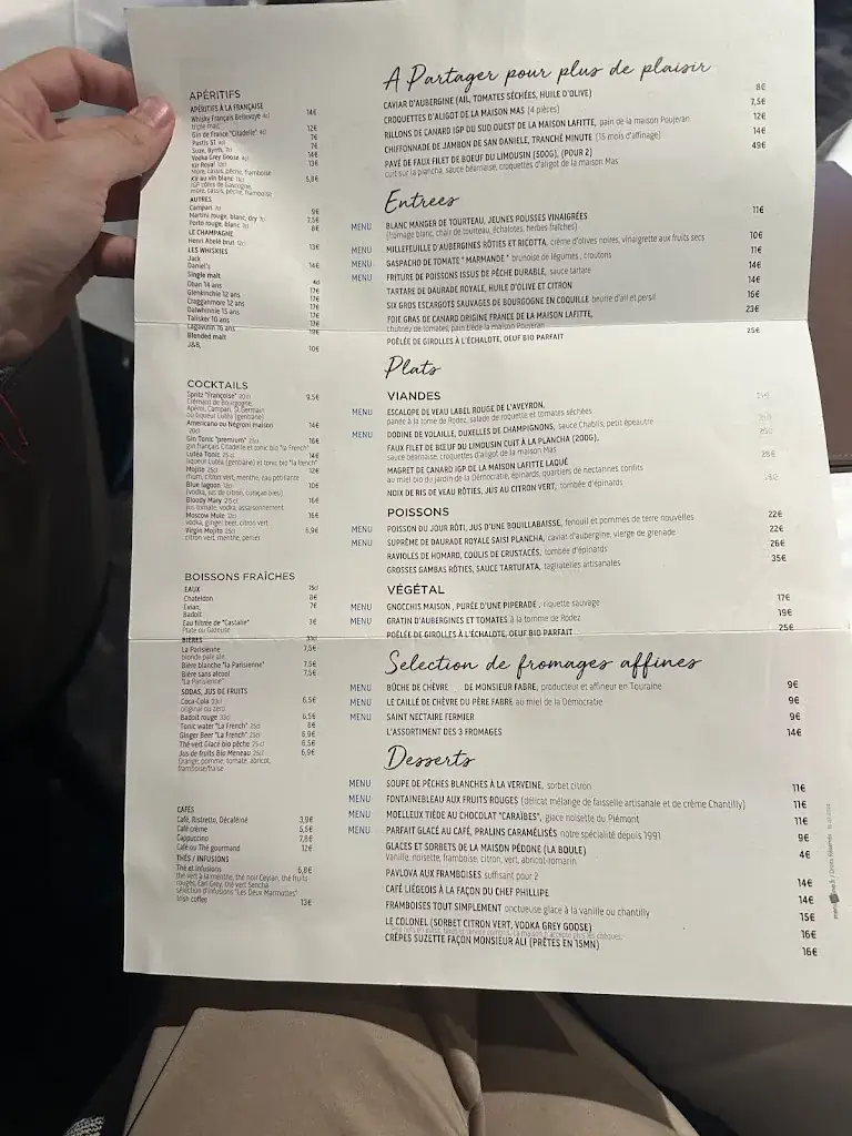 Menu_Chez Françoise_Paris_immagine_1