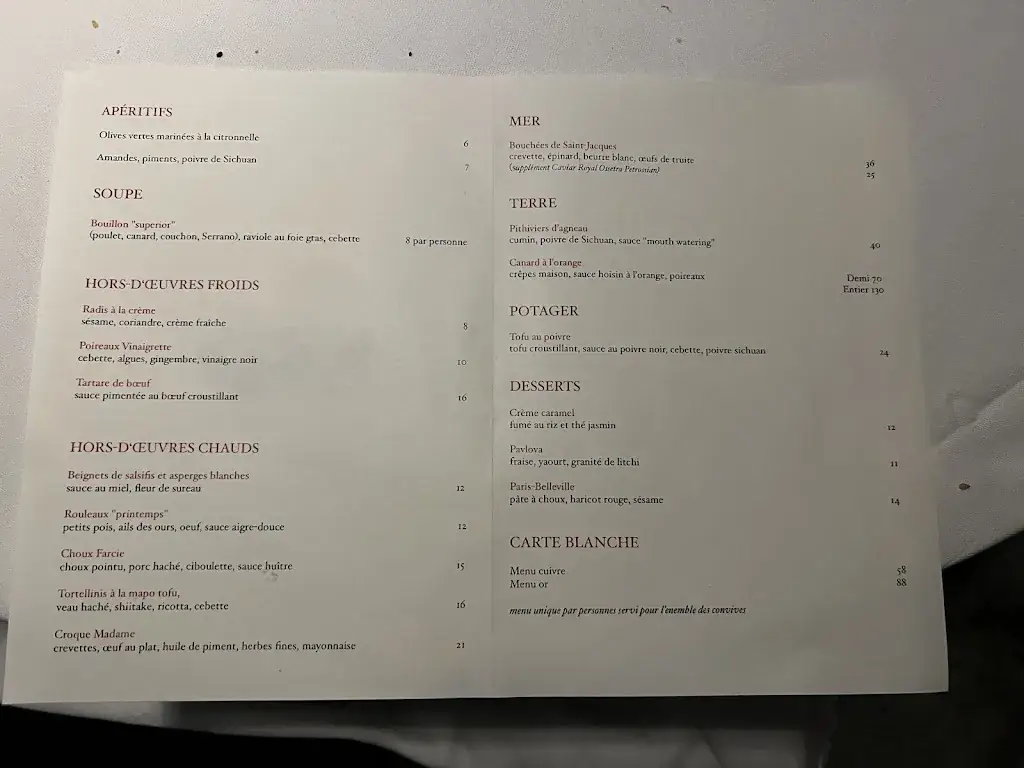 Menu_Le Cheval d'Or_Paris_image_1