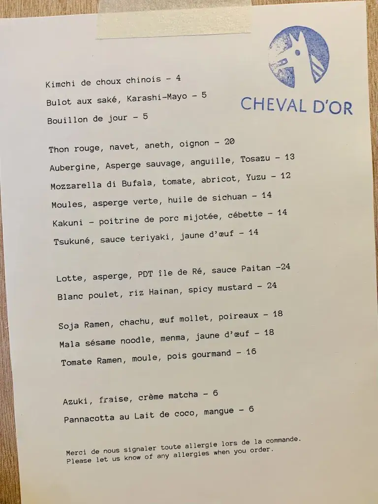 Menu_Le Cheval d'Or_Paris_image_3