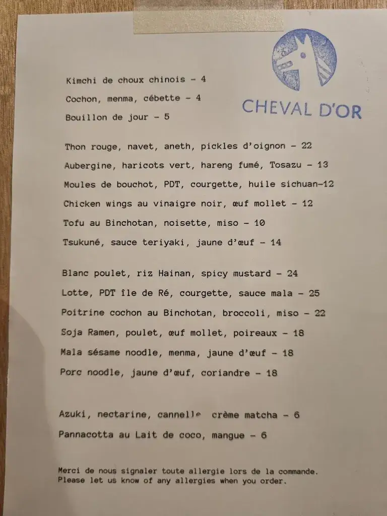 Menu_Le Cheval d'Or_Paris_image_4