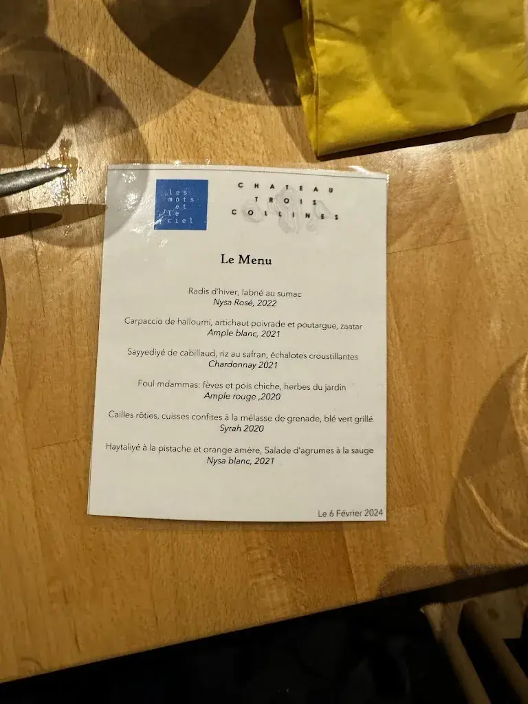 Menu_Les Mots et Le Ciel_Paris_image_2