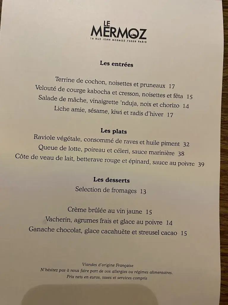 Menu_Le Mermoz_Paris_imagen_1