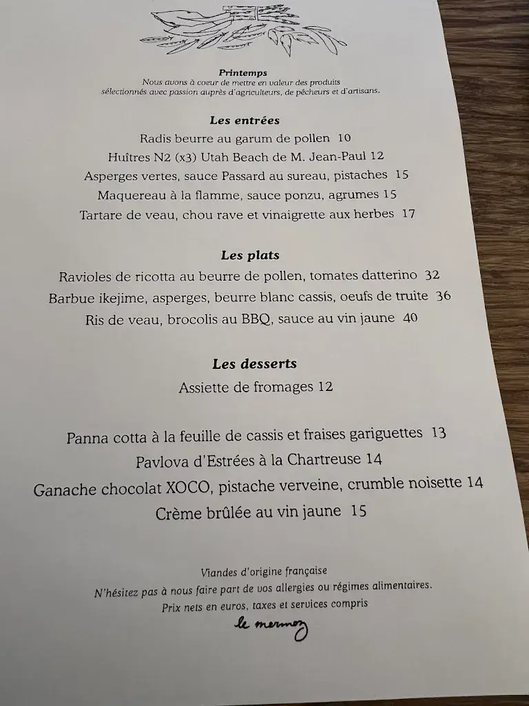 Menu_Le Mermoz_Paris_imagen_2