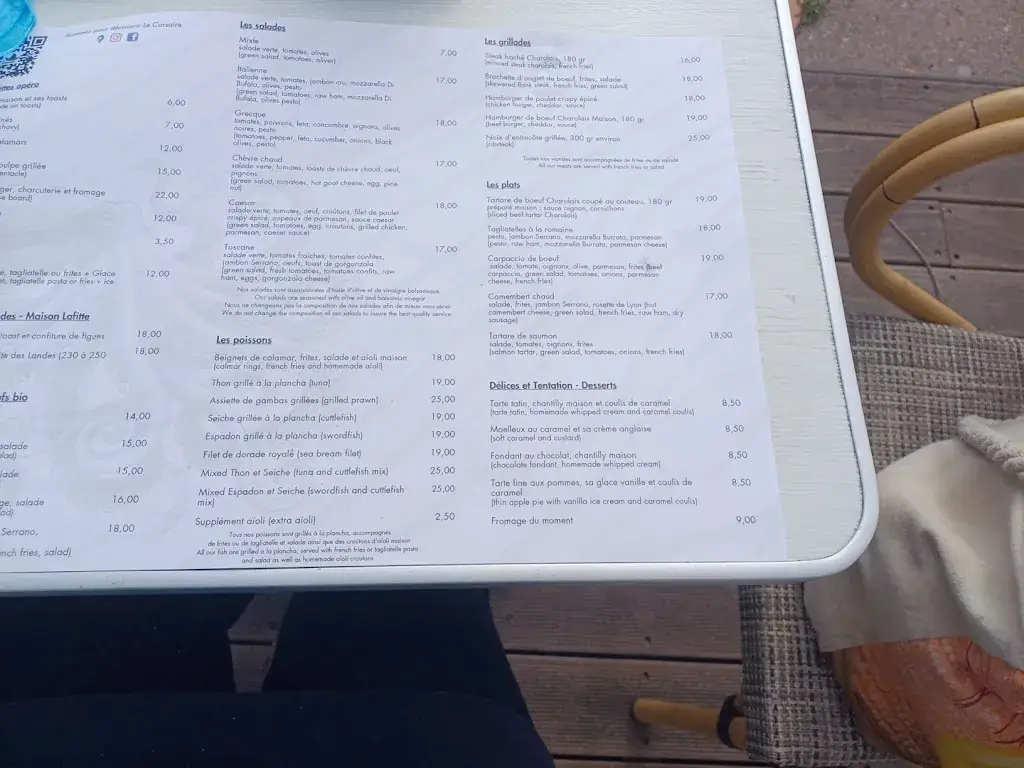 Menu_The Corsair II_Sète_image_3