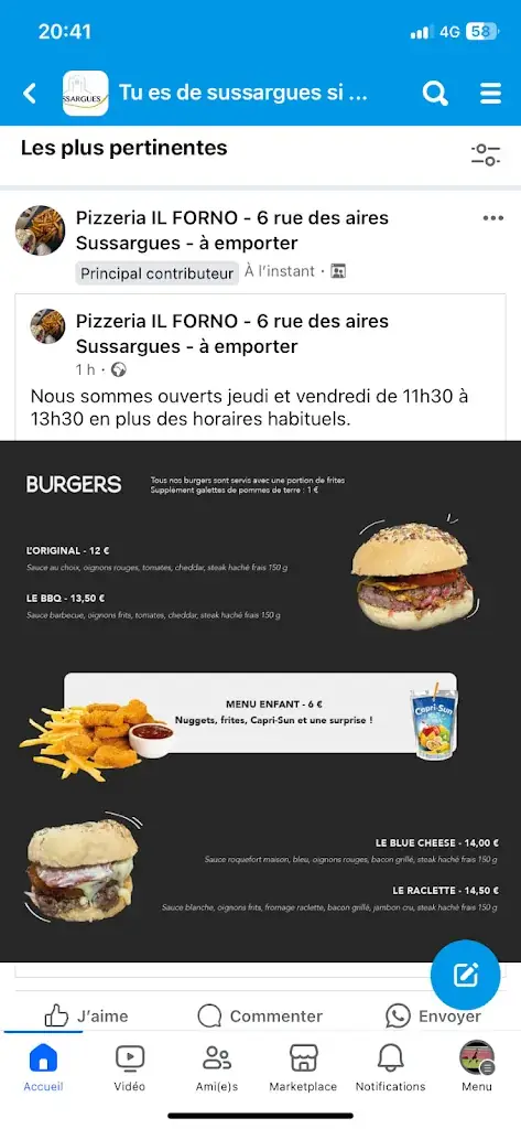 Menu_IL FORNO PIZZA ET BURGER MAISON_Sussargues_image_3