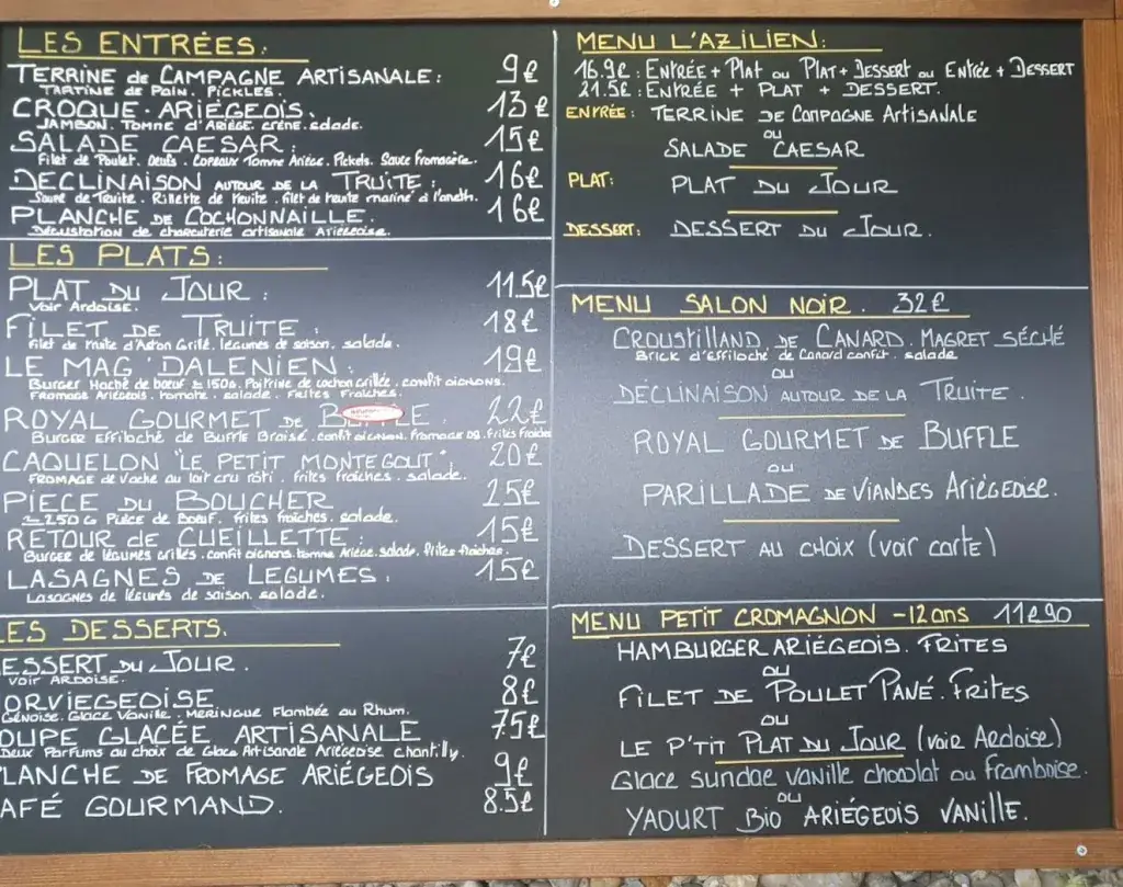 Menu_Restaurant du Parc de la Préhistoire_Tarascon-sur-Ariège_image_2