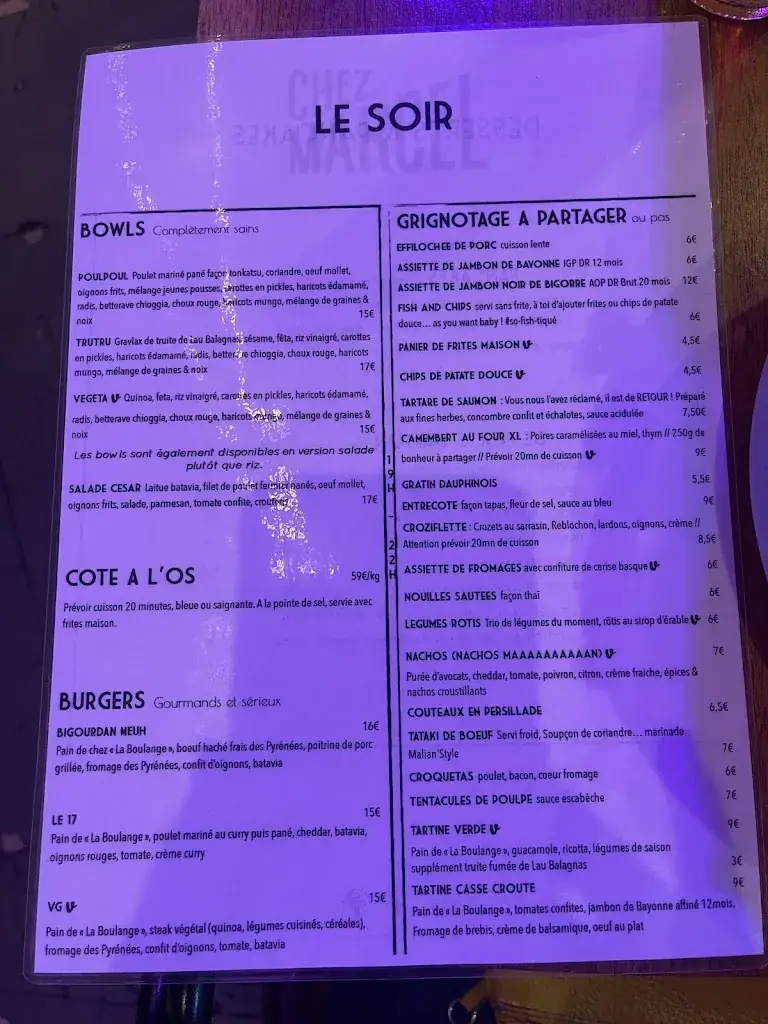 Menu_Chez Marcel_Tarbes_image_1