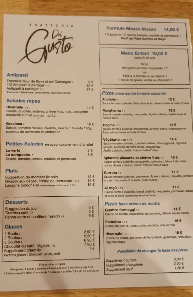 Menü_Trattoria DEL GUSTO_Tavel_Bild_2