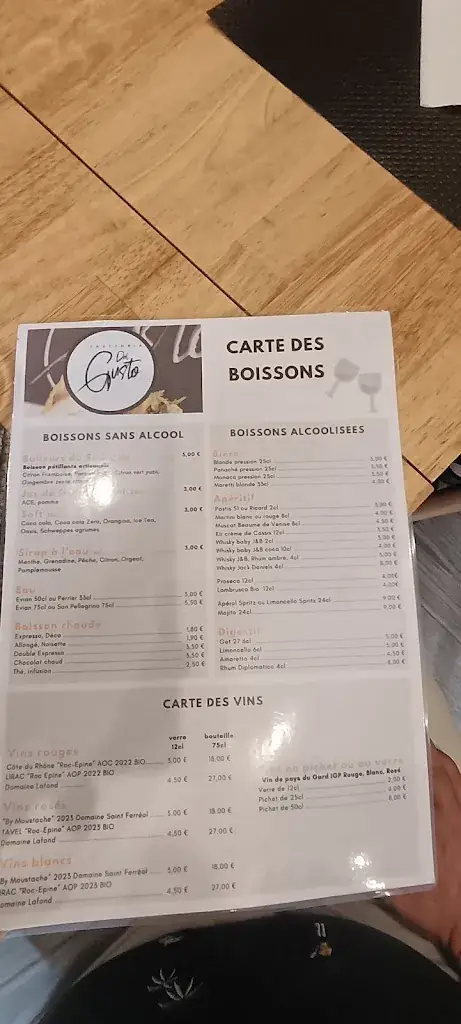 Menü_Trattoria DEL GUSTO_Tavel_Bild_4