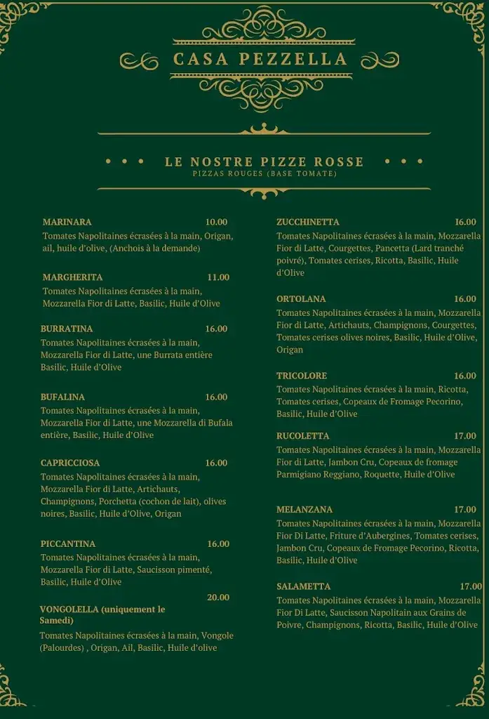Menu_🍝 Casa Pezzella - Restaurant sommières - Cuisine Traditionnelle et Authentique Napolitaine 🍝_Sommières_image_1