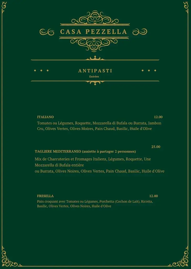 Menu_🍝 Casa Pezzella - Restaurant sommières - Cuisine Traditionnelle et Authentique Napolitaine 🍝_Sommières_image_4