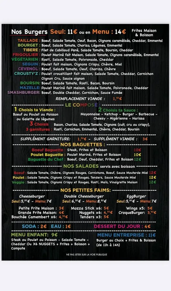 Menu_L'Atelier Du Burger_Sommières_immagine_1