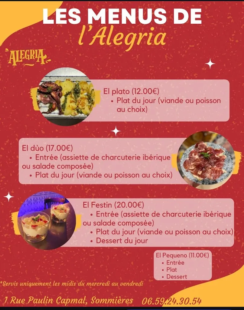 Menu_ALEGRIA Bar/Restaurant Tapas_Sommières_image_3