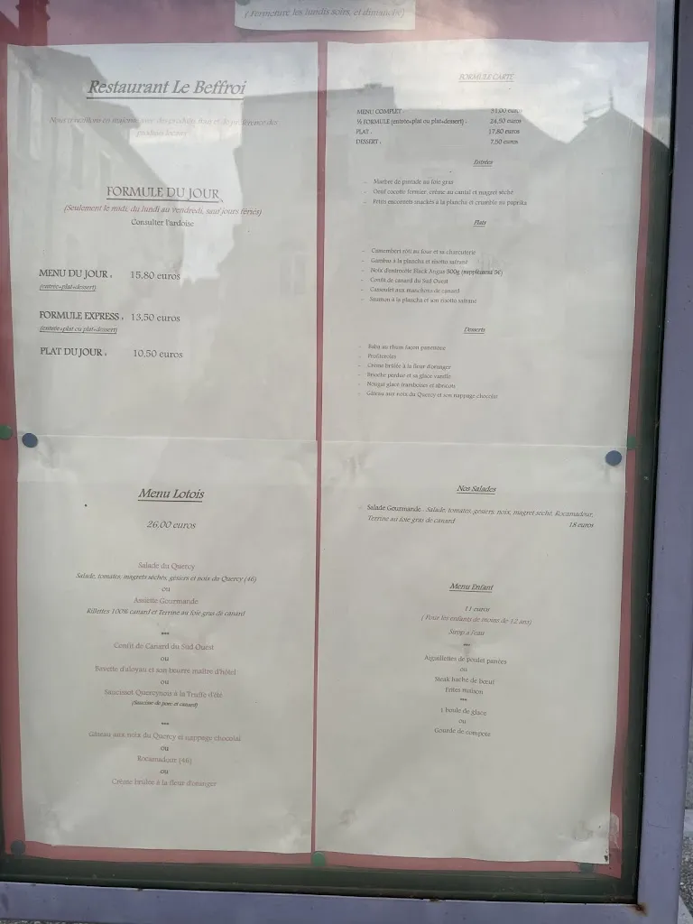 Menu_Le Beffroi_Souillac_immagine_1