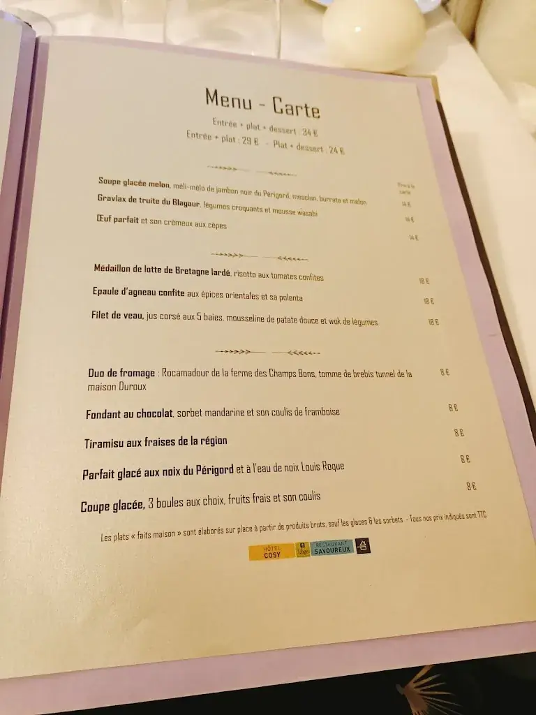 Menu_Logis Restaurant la Vieille Auberge Souillac – Cuisine de terroir et de saison_Souillac_image_4