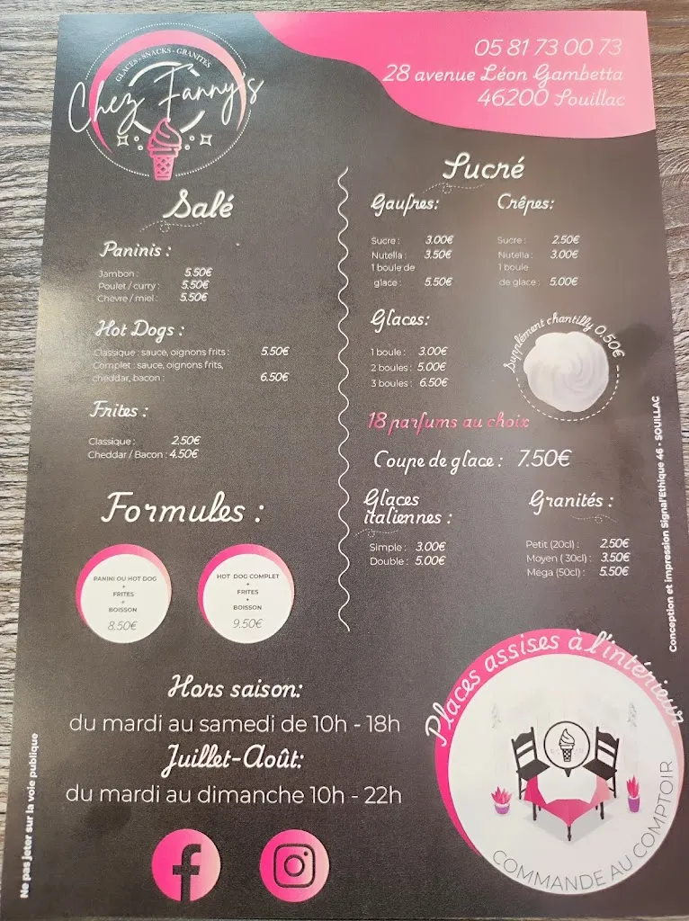 Menu_Chez Fanny's_Souillac_image_1