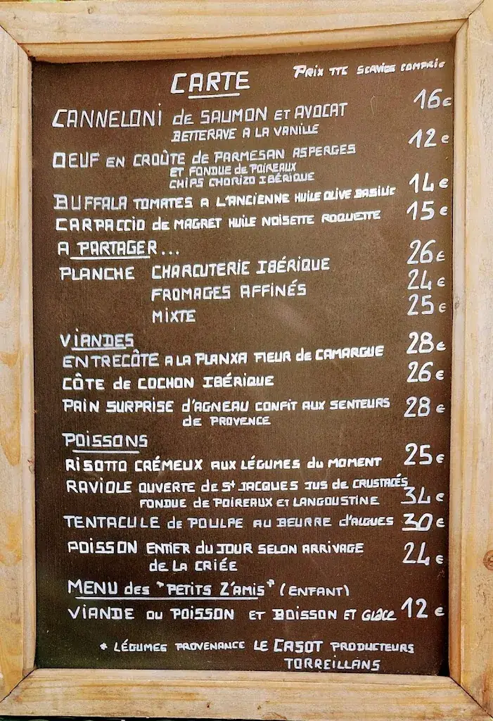 Menu_La table des z'amis_Torreilles_image_1
