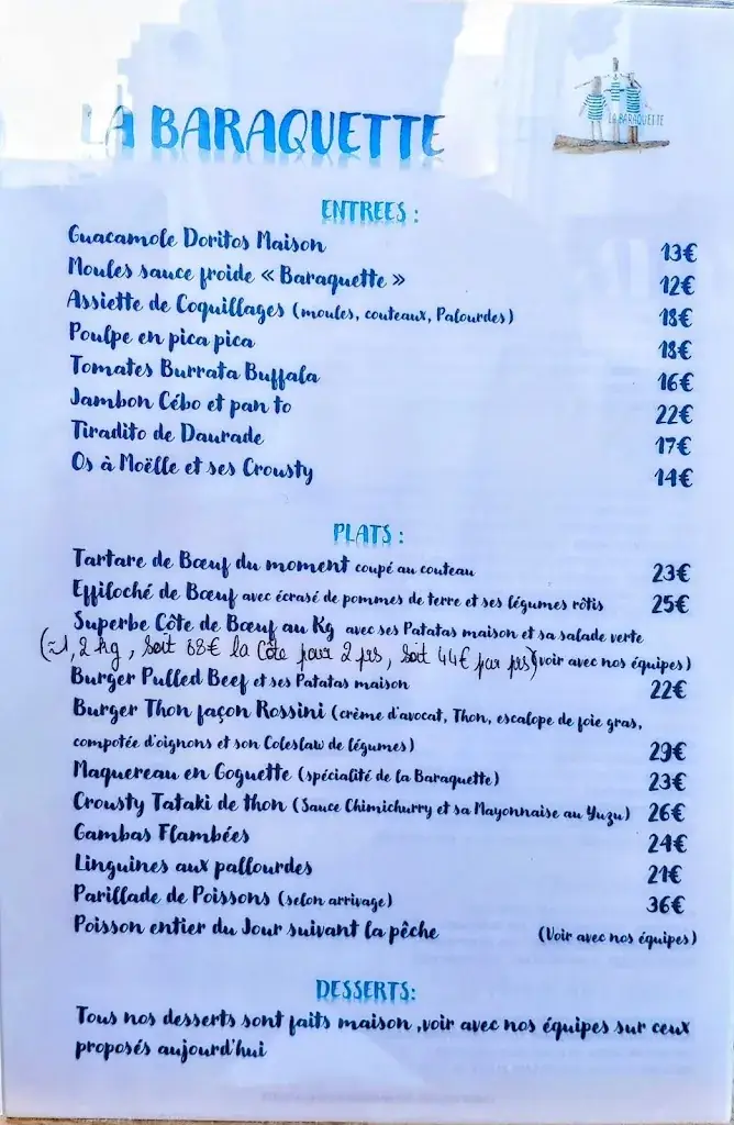 Menu_La Baraquette_Torreilles_immagine_2