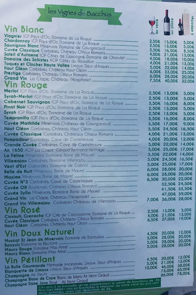 Menu_Les Vignes de Bacchus_Trèbes_image_2