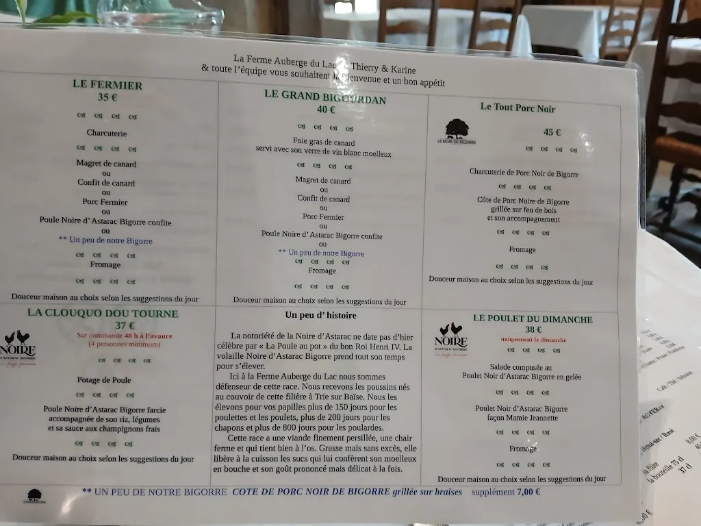 Menu_Ferme AUBERGE DE Puydarieux_Puydarrieux_immagine_2