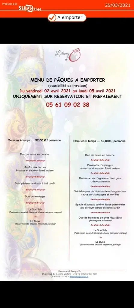 Menu_L'Etang d'O_Villemur-sur-Tarn_immagine_3