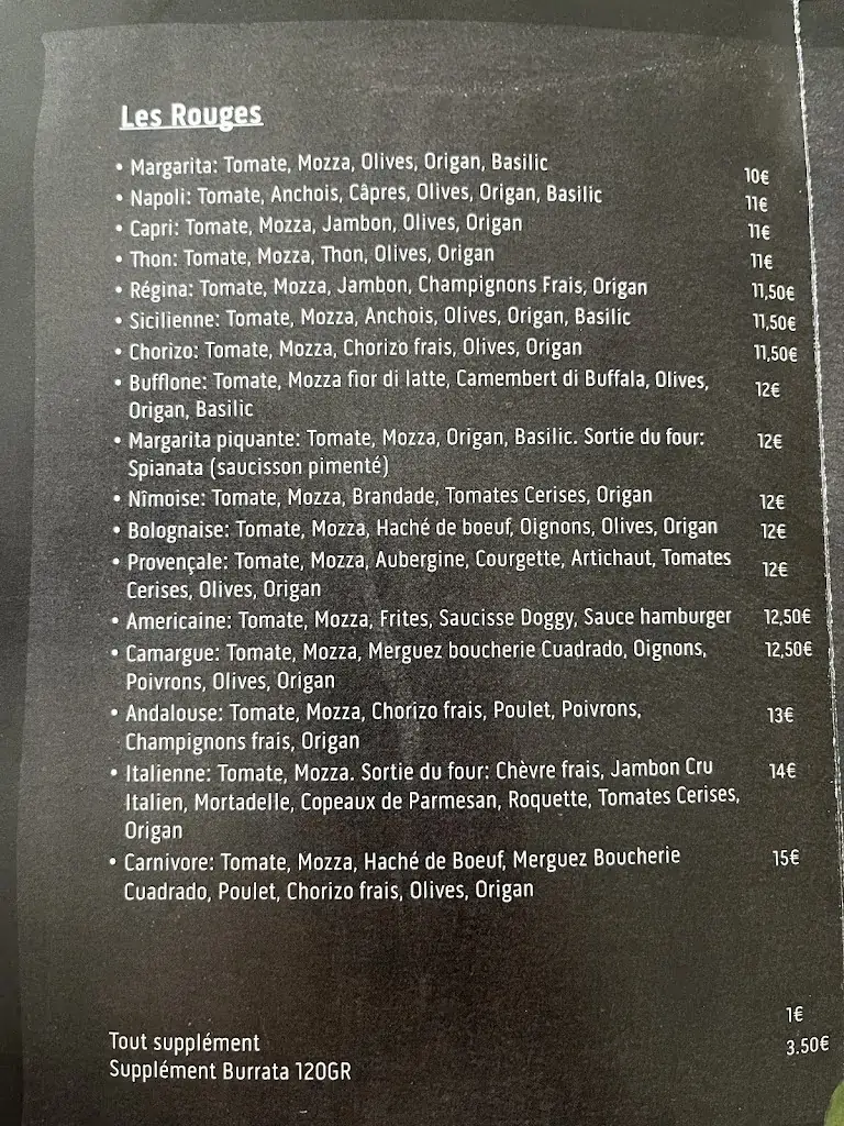 Menu_Pizza Côté Sud_Vallabrègues_immagine_1