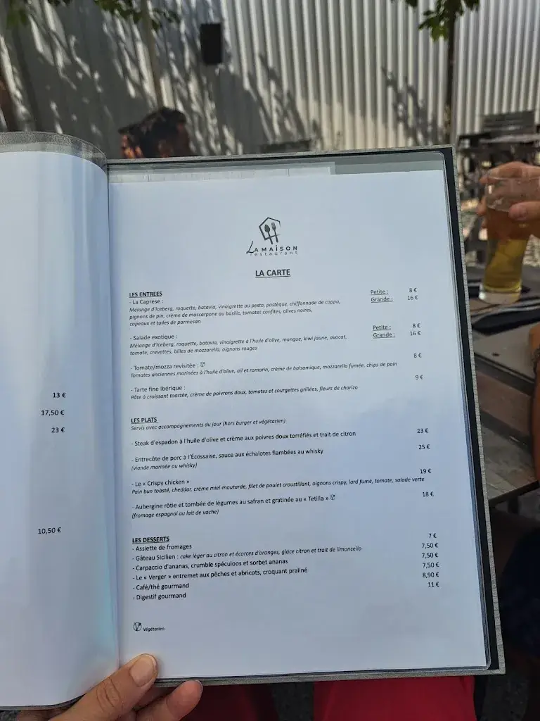 Menu_La Maison Restaurant_Valence_image_1