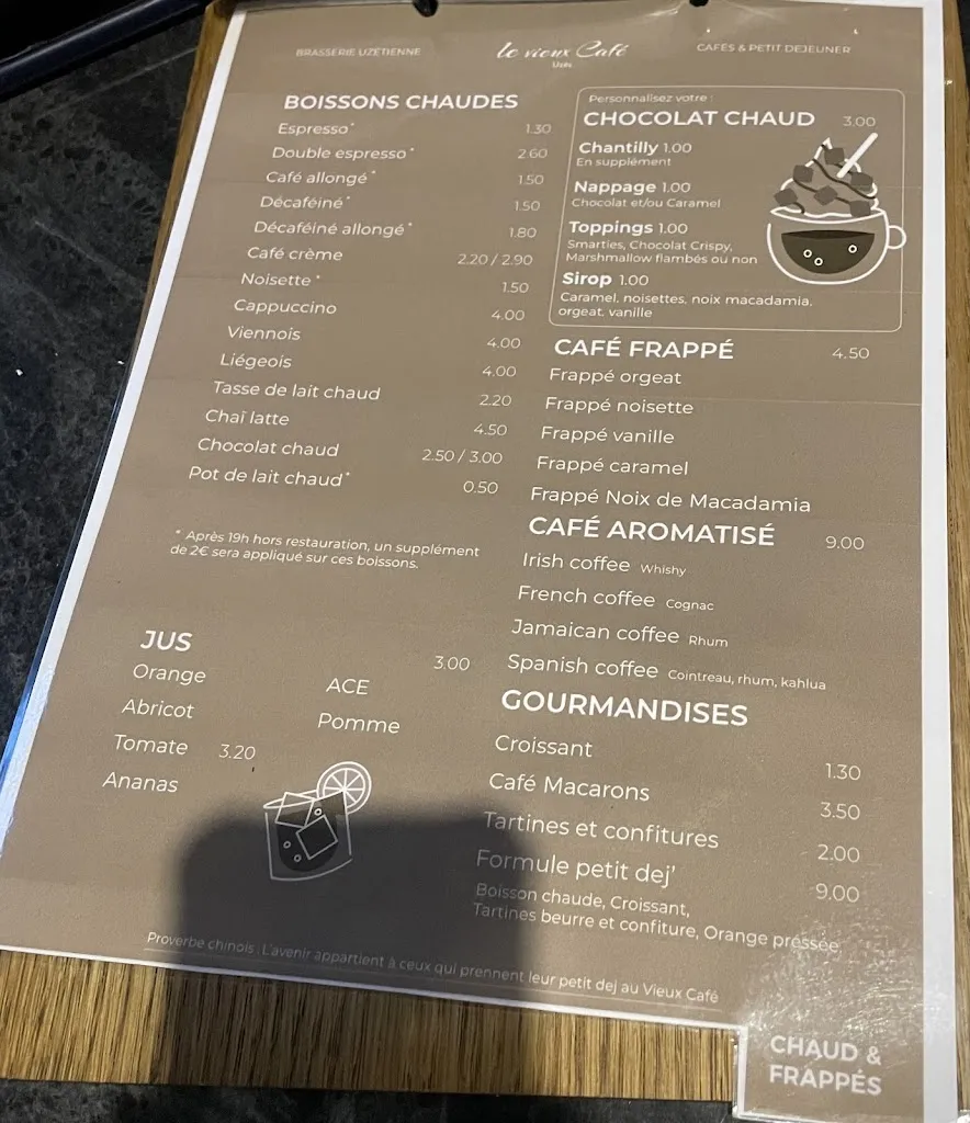 Menu_Le Vieux Café_Uzès_image_1