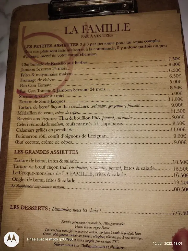 Menü_La Famille_Uzès_Bild_2