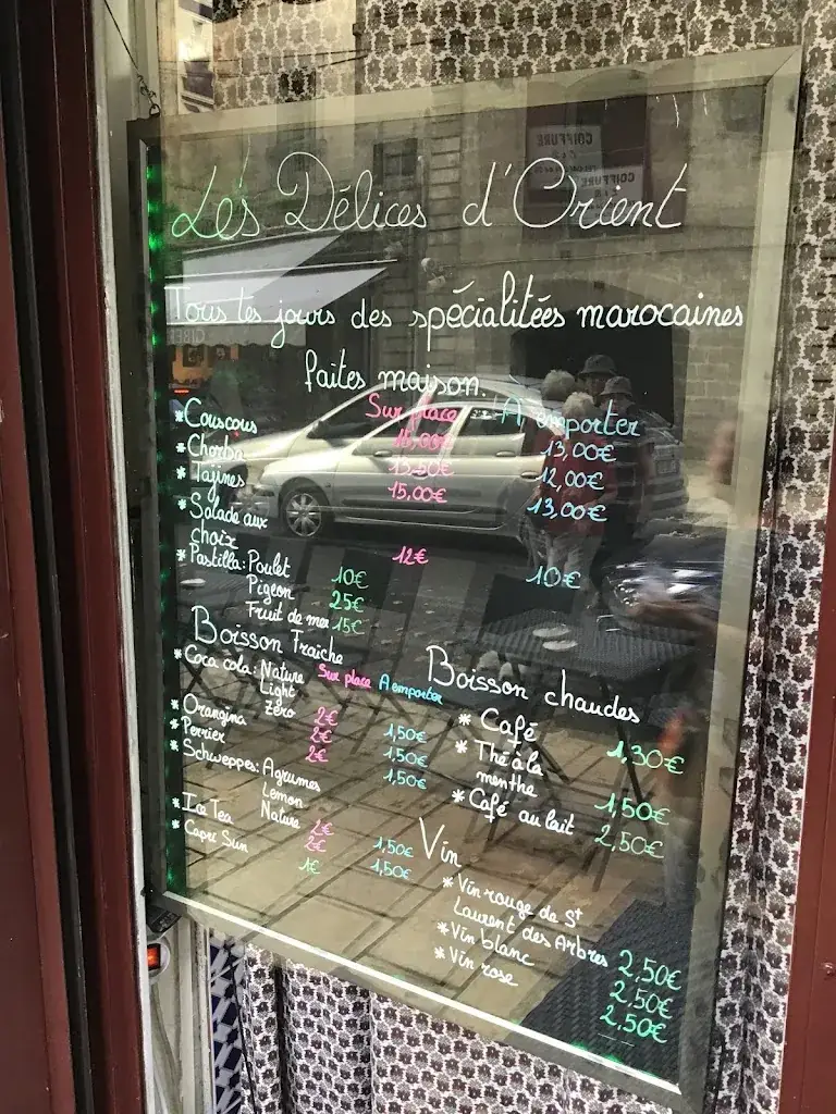 Menu_Les Délices d'Orient_Uzès_immagine_1