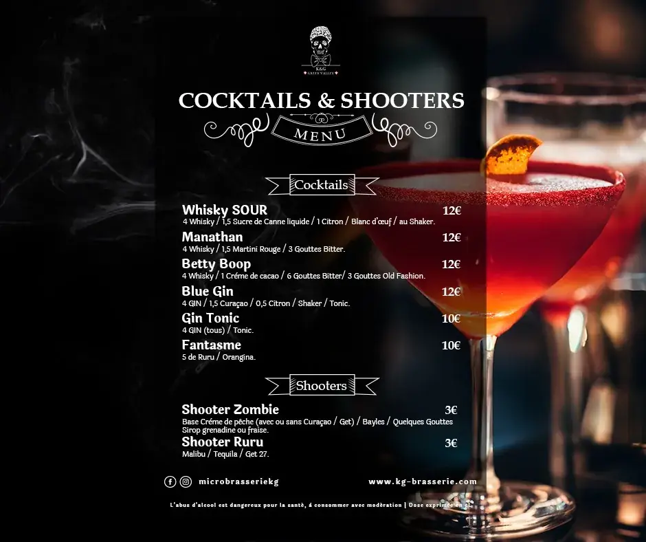 Menu_Micro-Brasserie / Distillerie K&G Green Valley_Mieussy_immagine_2