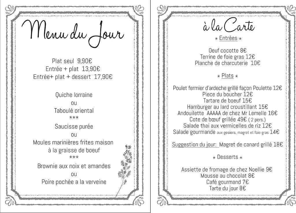 Menu_Chez Poulette, guinguette le soir, restaurant le midi_Vendargues_image_1