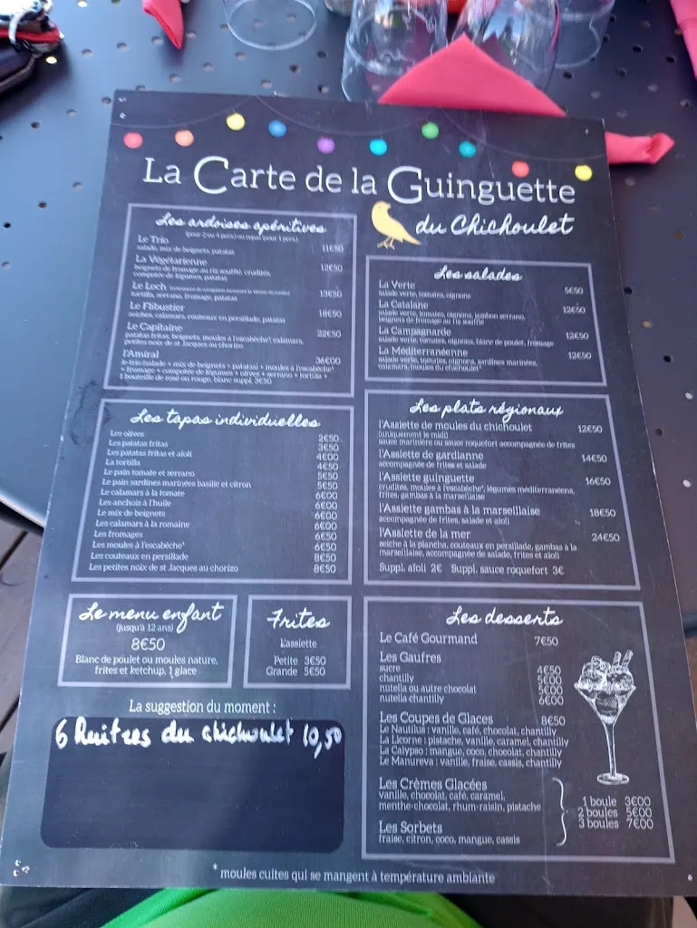 Menu_La Guinguette du Chichoulet_Vendres_image_1