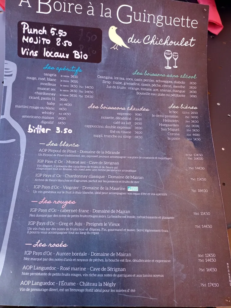 Menu_La Guinguette du Chichoulet_Vendres_image_4