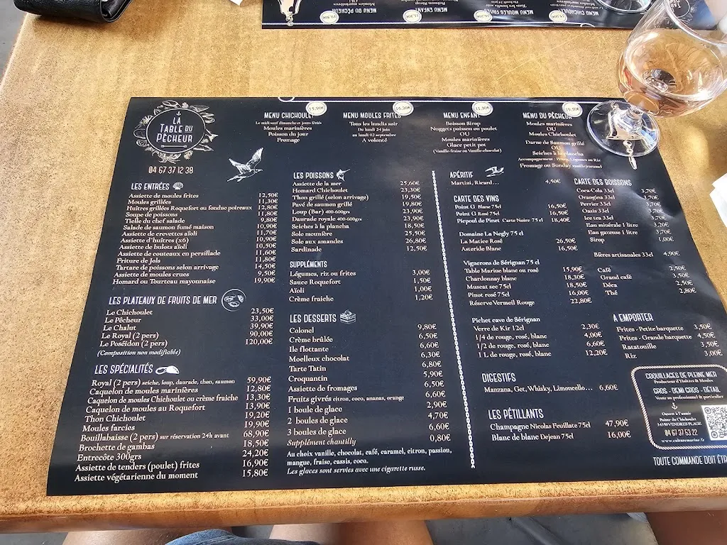 Menu_La Table du Pêcheur_Vendres_image_3