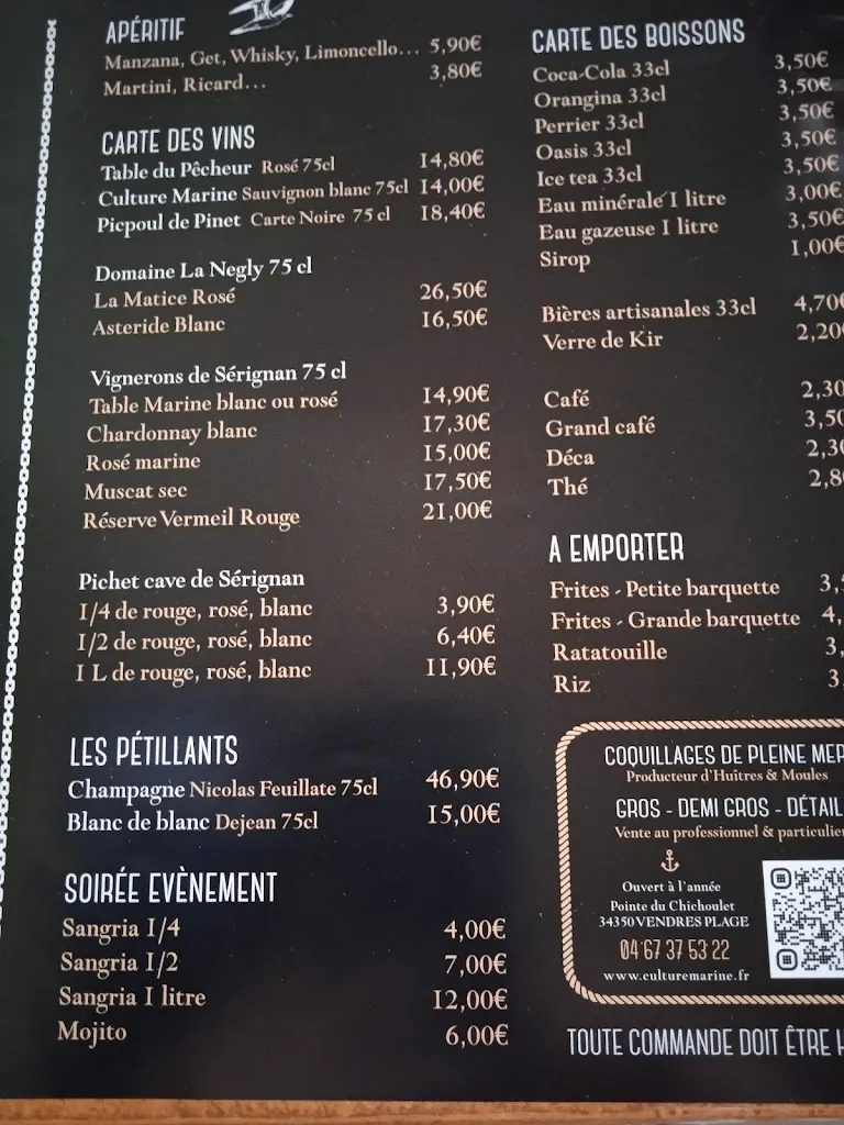 Menu_La Table du Pêcheur_Vendres_image_4