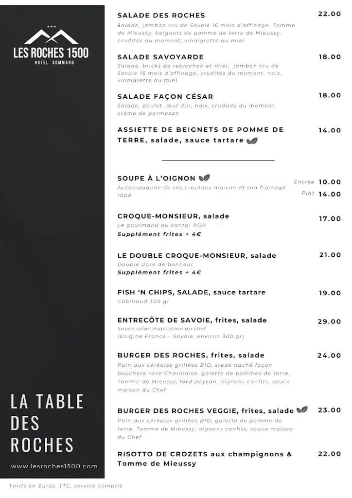 Menu_Restaurant - La Table des Roches 1500_Mieussy_image_1