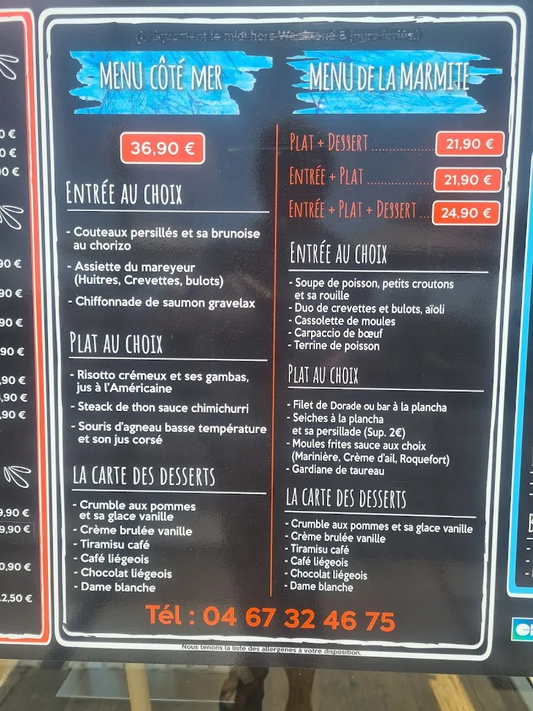 Menu_La Marmite Du Pecheur_Valras-Plage_image_2