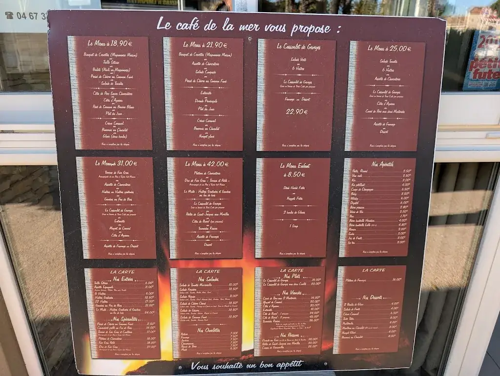 Menu_Café de la Mer_Valras-Plage_immagine_2