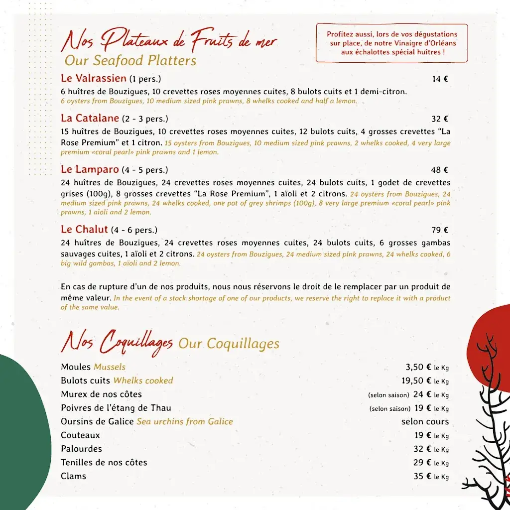 Menu_Valras Coquillages_Valras-Plage_image_1