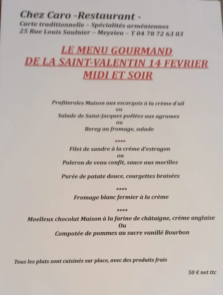 Menu_Restaurant Chez Caro_Meyzieu_image_2
