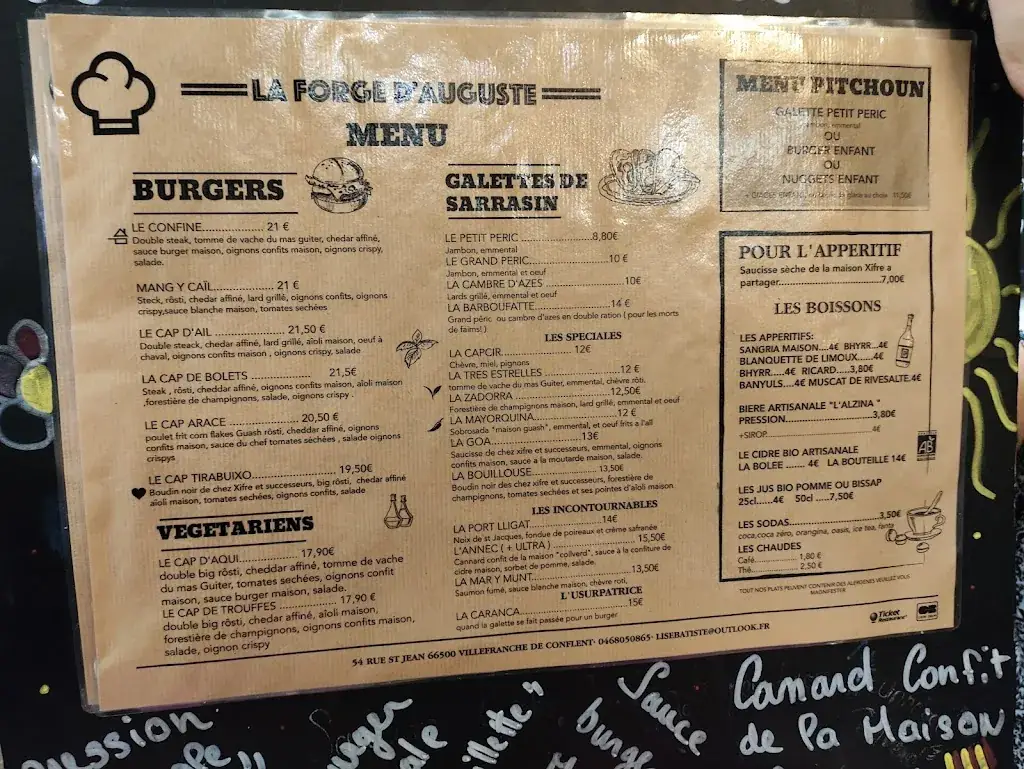 Menu_La Forge d'Auguste - Restaurant Villefranche De Conflent_Villefranche-de-Conflent_image_1