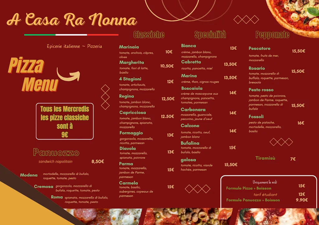 Menu_A Casa Ra Nonna - Épicerie italienne et Pizzeria_Vic-en-Bigorre_image_1