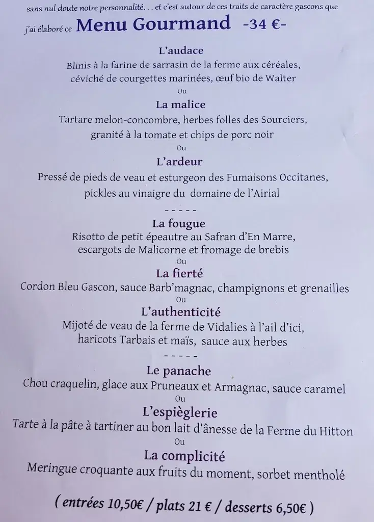Menu_Auberge la Baquère_Préneron_image_1