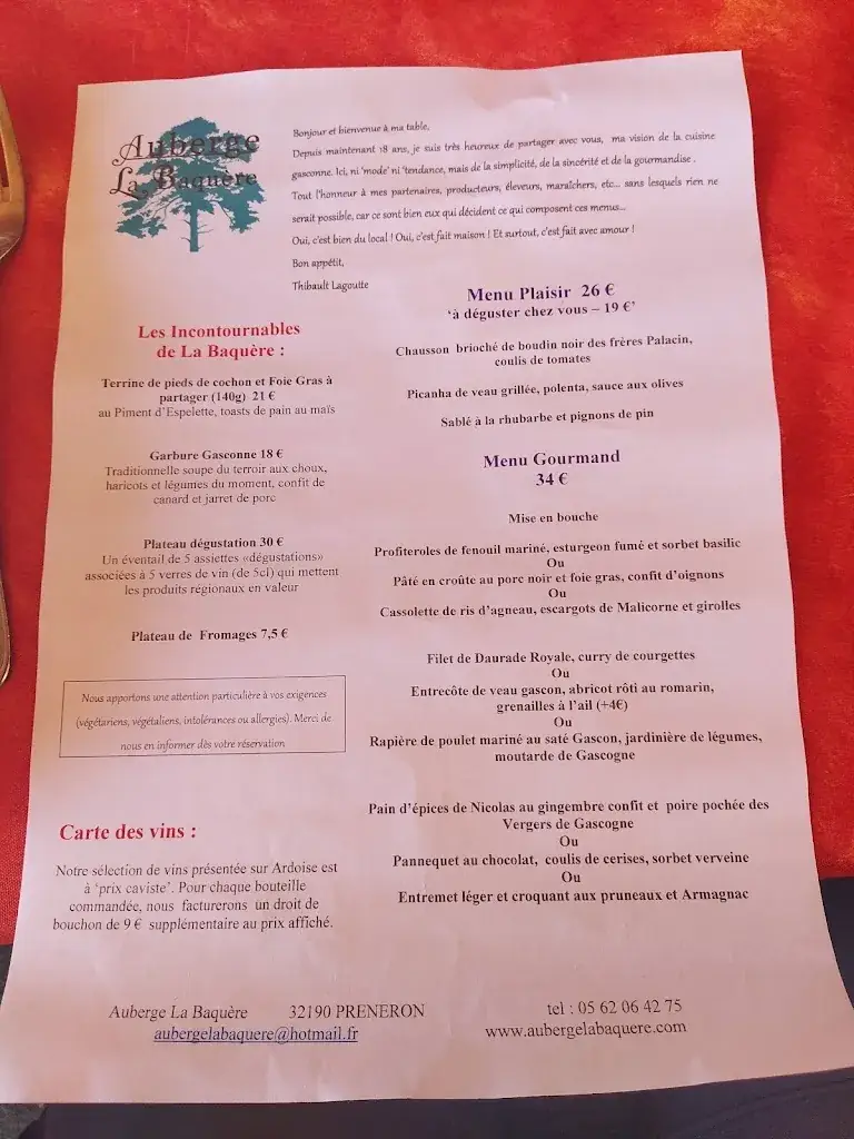 Menu_Auberge la Baquère_Préneron_image_4