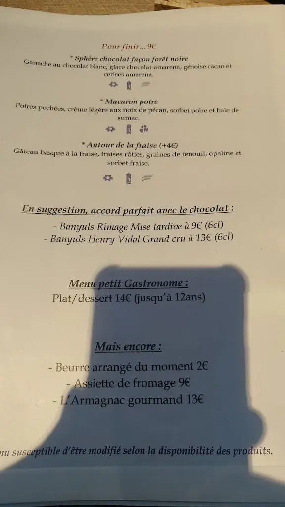 Menu_La Falène Bleue_Lannepax_image_2